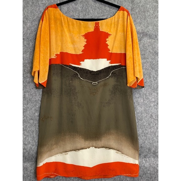 Alice + Olivia Silk Abstract Art Dress M Designer Cocktail Party Fall Transition - Picture 1 of 8